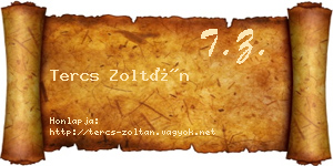 Tercs Zoltán névjegykártya